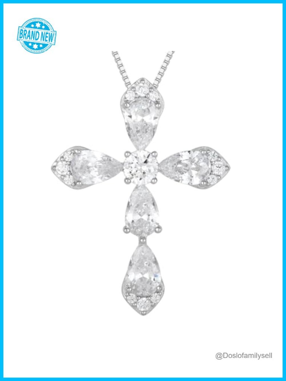 925 Sterling Silver Cross Necklace Crucifix Pendant Birthstone